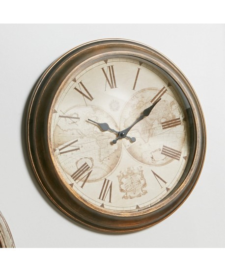 Reloj Mapamundi Marron D.40Cm