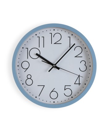 Reloj Madera Eco Azul 30Cm