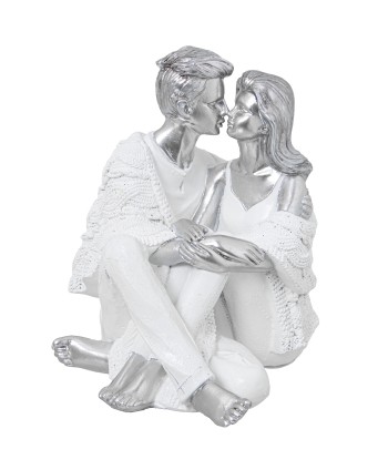 Figura Pareja Sentada Blanca