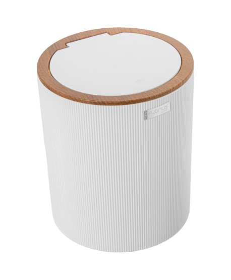 Papelera 5L Blanco Tapa Boton