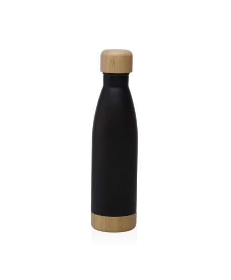 Botella Negra 500Ml Tapa Acero