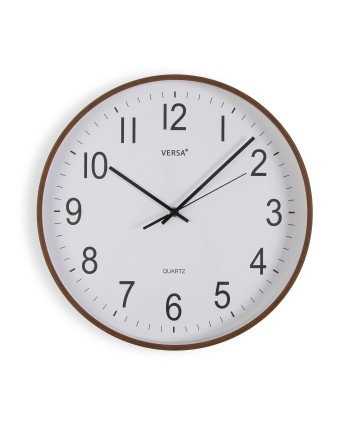 Reloj Pared Madera Oscura 40Cm