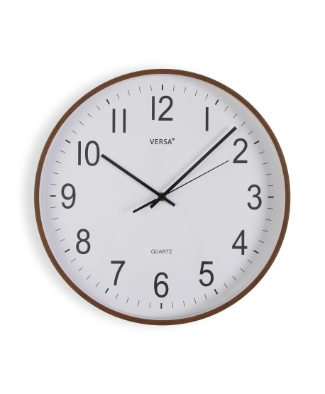 Reloj Pared Madera Oscura 40Cm