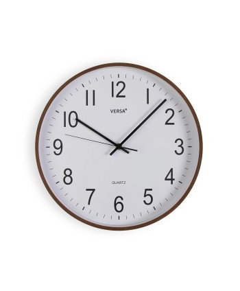 Reloj Pared Madera Oscura 35Cm