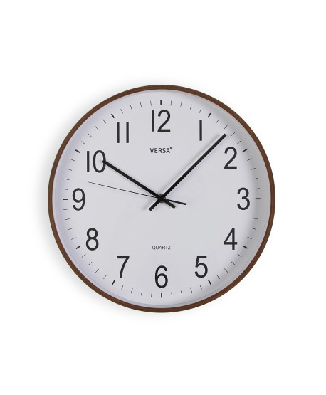 Reloj Pared Madera Oscura 35Cm