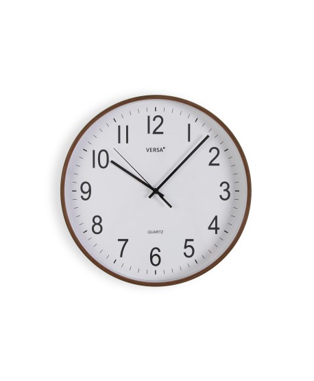 Reloj Pared Madera Oscura 30Cm