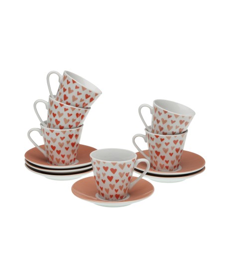 Set 6 Tazas Cafe C/Plato Amore