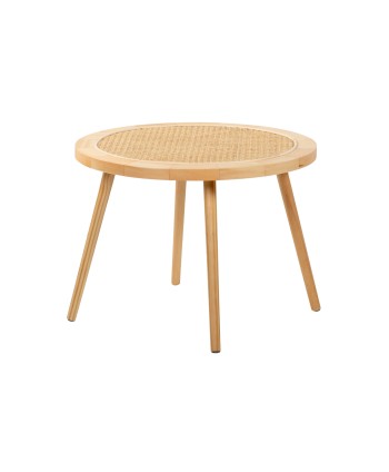 Mesita Madera Con Rattan D.60