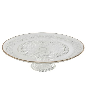 Plato Cristal Borde Dorado