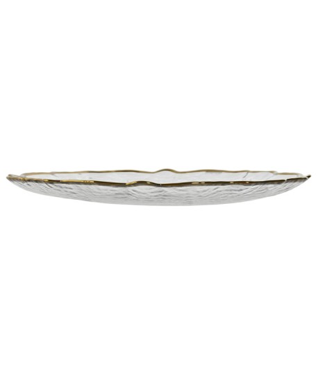 Plato Cristal Filo Dorado 26Cm