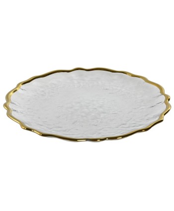 Plato Cristal Filo Dorado 21Cm