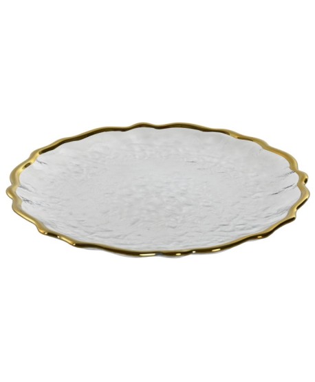 Plato Cristal Filo Dorado 21Cm