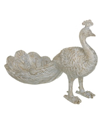 Figura Pavo Real Blanco Rozado