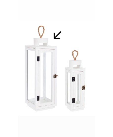 Farol Metal Blanco Grande