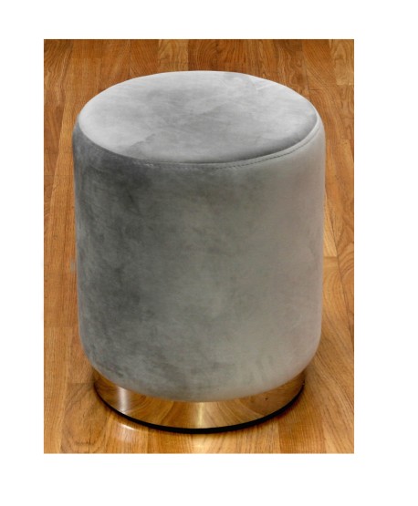 Pouf D.36Cm Gris Terciopelo