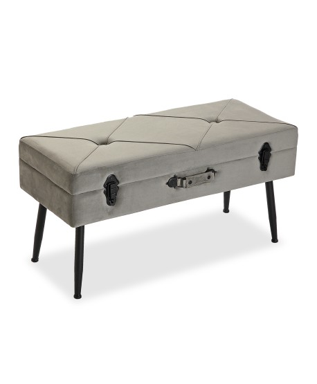 Pie Cama Gris Madera