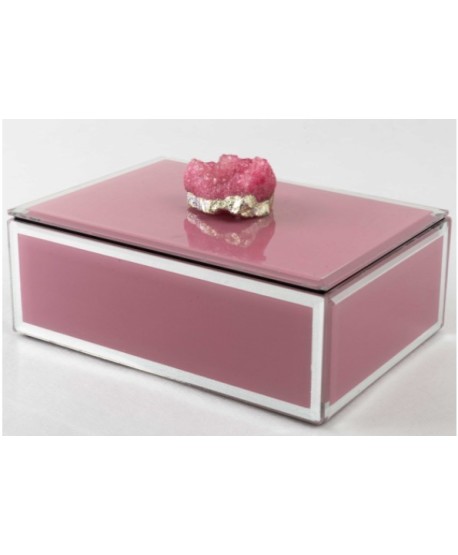 Caja 18Cm Rosa Broche Mineral