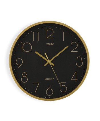 Reloj Pared Negro/Dorado 30Cm