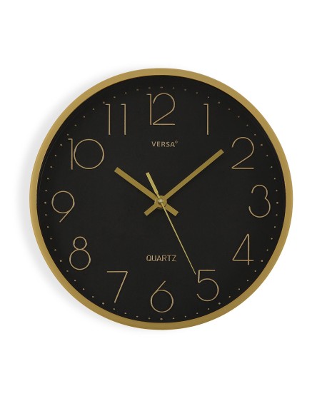 Reloj Pared Negro/Dorado 30Cm