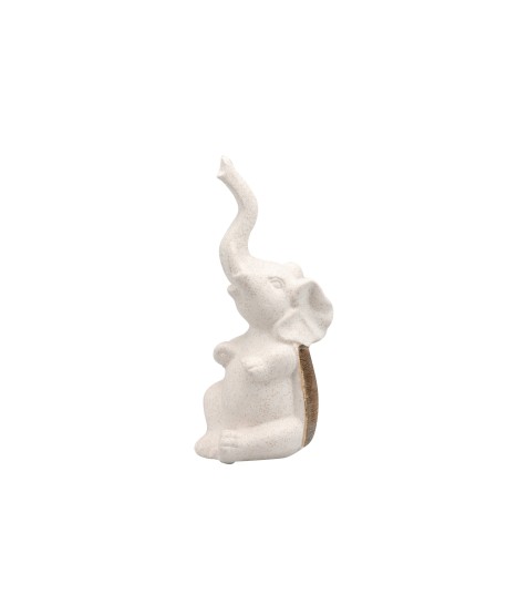 Elefante Ceramica Blanco/Dorad