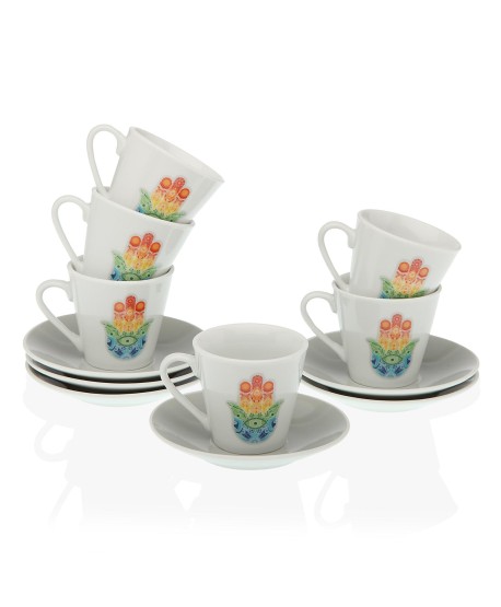 Set 6 Tazas De Cafe Hamsa