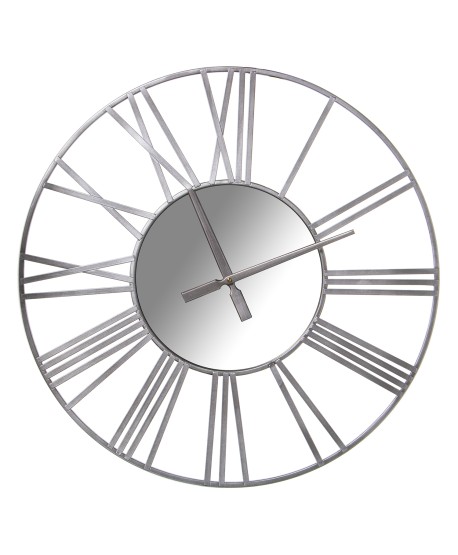 Reloj Pared Metal 60Cm Plata