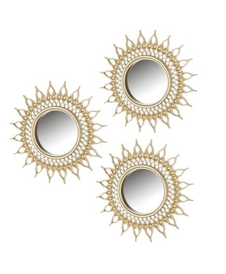 Set 3 Espejo Plastico Oro
