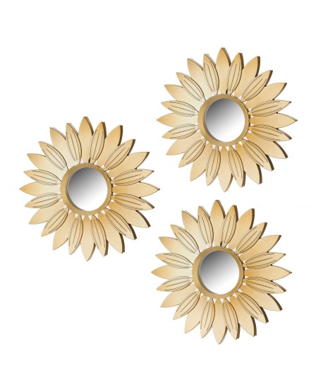 Set 3 Espejos Oro 25.5Cm