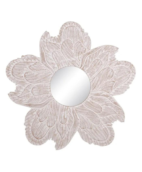 Espejo Blanco Rozado Madera