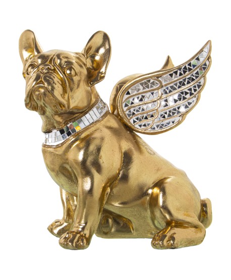 Figura Perro Alado Dorado