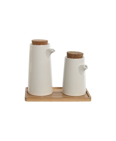 Set Aceitera Gres Blanco